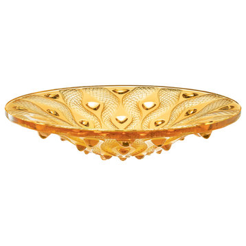 Lalique Serpentine Bowl Amber