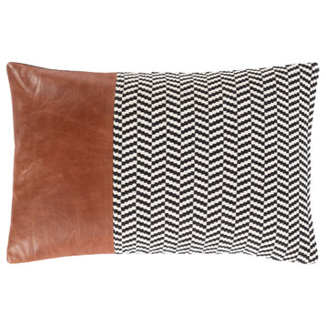 Fiona Pillow, Black/Camel, 13"x20", Cover Only