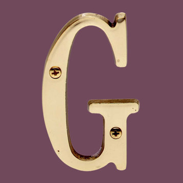 Letter "G" House Letters Solid Bright Brass 3" Renovators Supply