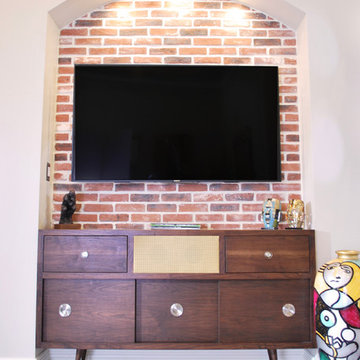 Custom built-in midcentury modern media console