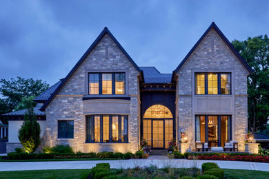 Transitional exterior home idea in Chicago
