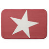 34" x 21" Big Star Bathmat, Ligonberry Red and White