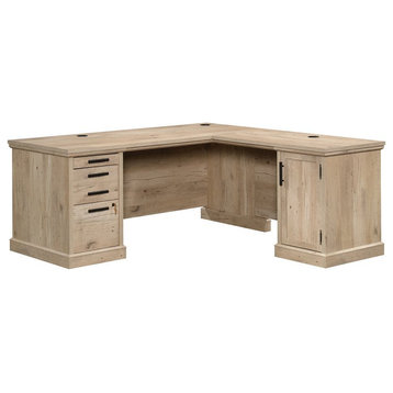 Sauder Mason Peak Engineered Wood L-Shaped Desk in Prime Oak