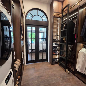 Double glass pocket doors in black satin