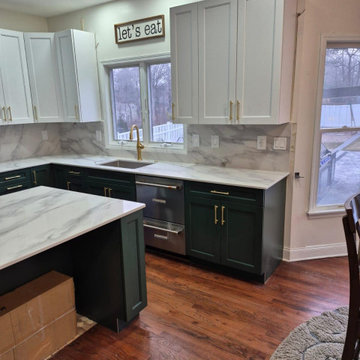 Modern Green & White Kitchen Remodel