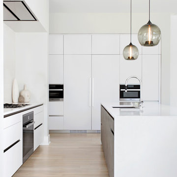 WAY Artic White Soft Melamine & Fossil Oak Matrix Kitchen in Arlington