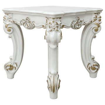 Square End Table, Antique Pearl