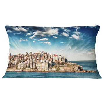 Sydney Bondi Beach Panorama Landscape Printed Throw Pillow, 12"x20"