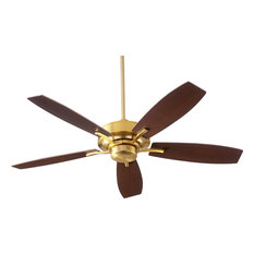 Soho 52" 5-Blade Ceiling Fan, Aged Brass