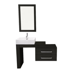 33.5" to 45" Scorpio Wall Mounted Vessel Sink Modern Bathroom Vanity Set