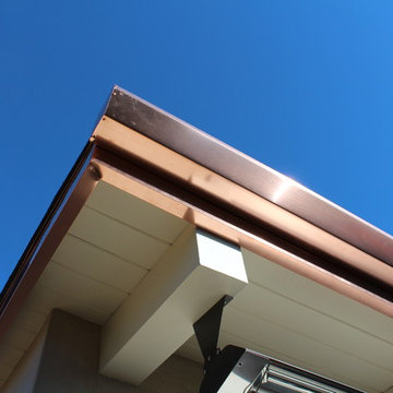 Copper Fascia Wrap and Angle Face Gutters, . Santa Monica.