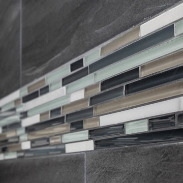 DARK GRAY TILE EXPANDED SHOWER