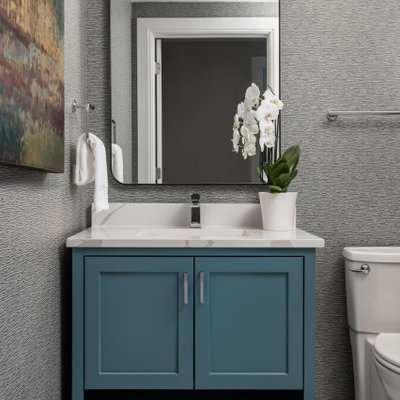 Inspiration for a transitional powder room remodel in Other