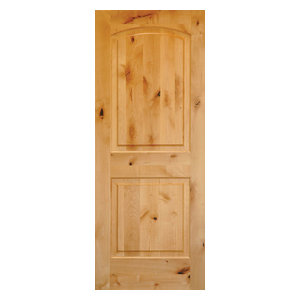 Knotty Alder 2 Panel Top Rail Arch Solid Core Interior Door