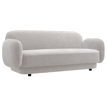 Kandor Stone Gray Textured Velvet Sofa