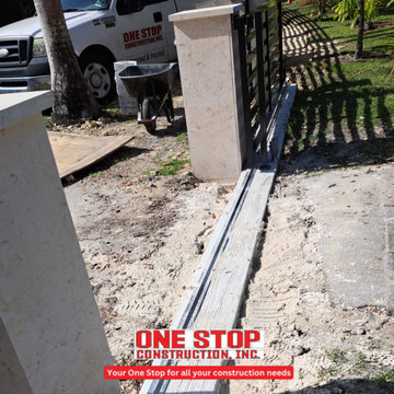 Masonry and Aluminum Fence