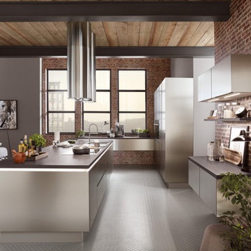 Inox 216, Lacklaminat, Stahl gebürstet Nachbildung