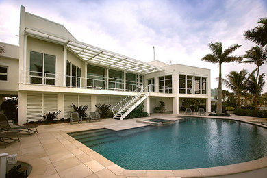Island style exterior home photo in Miami