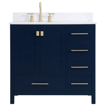 Elegant Decor VF18836BL-BS 36" Single Bathroom Vanity, Blue