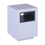 Savoye White Lamp Table, Graphite Accent