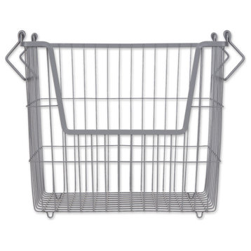 Metal Basket, Cool Gray Rectangle Large 13x10x11