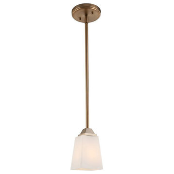 Woodbridge Lighting Berkley 1 Light Steel/Glass Mini Pendant in Brushed Brass