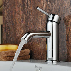 Centerset Contemporary Chrome Finished Single Handle Solid Brass Bathroom Sink F - Bathroom Sink Faucets