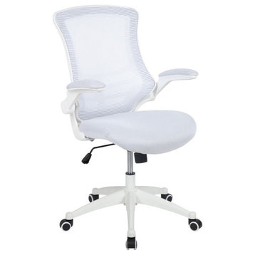 Flash Furniture Mid Back Mesh Office Swivel Chair in White