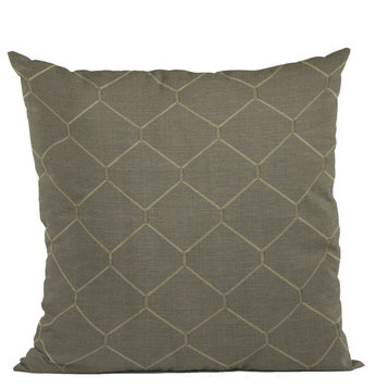 Bronze Kona Embroidery, Some Shine To This Pattern Luxury Throw Pillow, 18"x18"