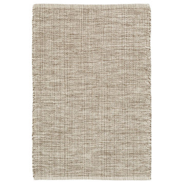Marled Brown Woven Cotton Rug, 4'x6'