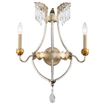 Silver and Gold 2 Light Empire Wall Sconce