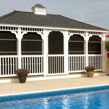 Vinyl Amish Built Gazebos - Poolside
