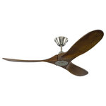 Monte Carlo Fans - Monte Carlo Fans 3MAVR52BS Maverick II - 52" Ceiling Fan - With a sleek modern silhouette, a DC motor and super energy-efficiency, the 52" Maverick II ceiling fan from Monte Carlo features softly rounded blades and elegantly simple housing. Maverick has a 52-inch blade sweep and a 3-blade design that delivers a distinct profile and incredible airflow for living rooms, great rooms or outdoor covered areas. It includes a hand-held remote with six speeds and reverse, and is available in six distinct finish options: Brushed Steel housing with Dark Walnut blades, Brushed Steel housing with Koa blades, Matte Black housing with Dark Walnut Blades, Aged Pewter housing with Light Grey Weathered Oak blades, Matte Black housing with Matte Black blades and Matte White housing with Matte White blades. All versions feature beautiful hand-carved, balsa wood blades. ENERGY STAR qualified. Maverick fans are damp-rated, and may be used indoors and in covered outdoor spaces.   Maverick II is available in six distinct finish options: Brushed Steel housing with Dark Walnut blades, Brushed Steel housing with Koa blades, Matte Black housing with Dark Walnut Blades, Aged Pewter housing with Light Grey Weathered Oak blades, Matte Black housing with Matte Black blades and Matte White housing with Matte White blades.  Energy Star qualified  Damp-Rated for use indoors and at covered outdoor spaces  The impressive sight of Maverick's long and gracefully curved blades in motion is a complement to any space  Maverick includes a hand-held remote control with six speeds and reversible motor  Monte Carlo fans have a Limited Lifetime Warranty.Maverick II 52" Ceiling Fan Brushed Steel Dark Walnut Blade *UL Approved: YES  *Energy Star Qualified: YES *ADA Certified: n/a  *Number of Lights:   *Bulb Included:No *Bulb Type:No *Finish Type:Brushed Steel