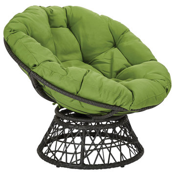Papasan Chair, Green/Black