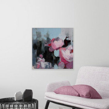 "Pink Dominance" Floater Framed Painting Print on Canvas