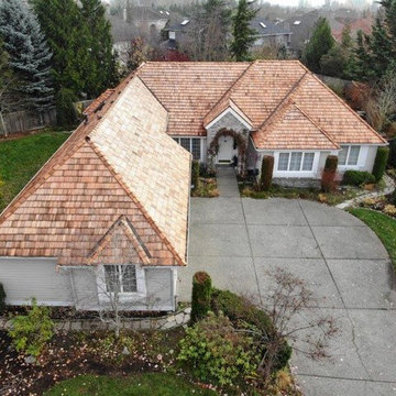 After Photo: Medium Untreated Resawn Cedar Shakes - Sammamish, WA
