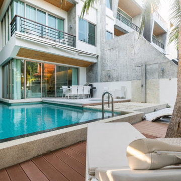 Exterior Design Villa with Outdoor Swimming, Modern House, Remodeling Ideas