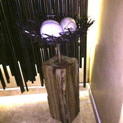 Concrete and Patina Metal Art - Home Decor