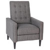 Ezra Mid-Century Modern Fabric Upholstered Button Tufted Pushback Recliner...