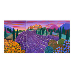 Collines de Provence, Triptych, 72 x 36 in, SOLD - Paintings