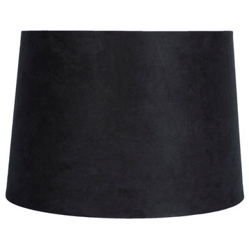 16" Suede Hardback Lamp Shade, Black