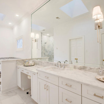 Timeless marble master bathroom
