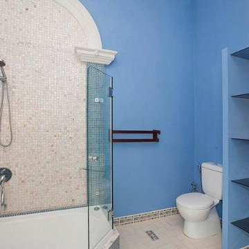Natural white and dapple mosaic bathroom, Perth