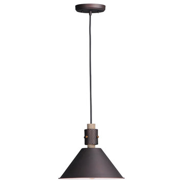 Tucson 1-Light Pendant in Oil Rubbed Bronze / Weathered Wood