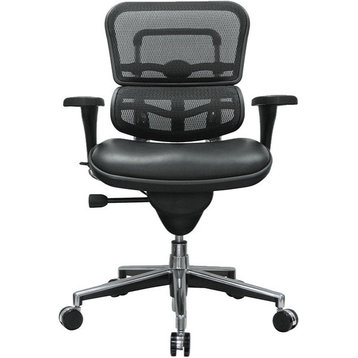 Black and Silver Adjustable Swivel Mesh Rolling Office Chair, Black, Silver