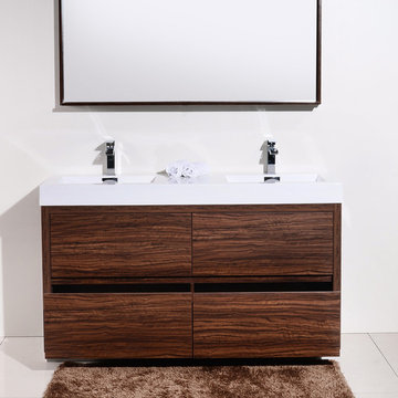 Lavanity 60" Walnut Double Sink Floor Mount Bathroom Vanity--FMB60DWNT-$899