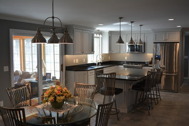 Inspiration for a transitional kitchen remodel in Boston