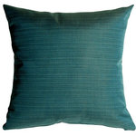 Pillow Decor Ltd. - Pillow Decor - Sunbrella Dupione Deep Sea 20 x 20 Outdoor Throw Pillow - Like the deep turquoise blue of a tropical sea, this Dupione Deep Sea throw Pillow is made from sturdy weather resistant fabric from Sunbrella -THE name in outdoor fabrics.