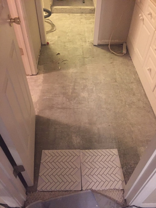 Help! Which direction for herringbone tile?!m