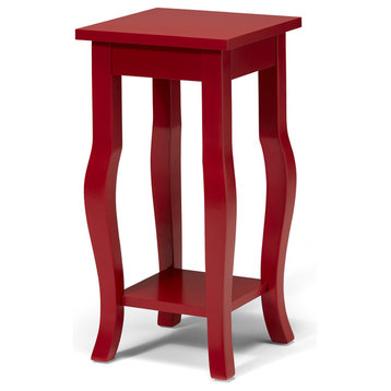 Lillian Wood End Table, Red 12x12x24